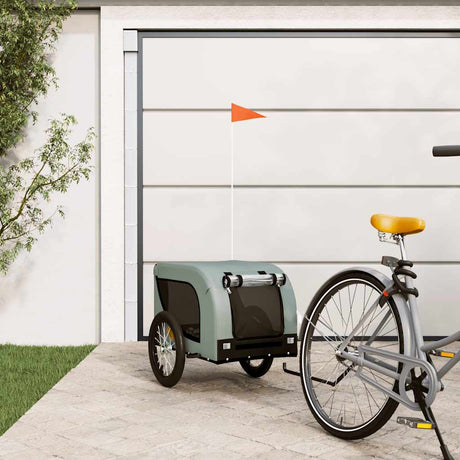 Vidaxl Dog Bike Trailer Oxford Fabric et Fer Grey and Black