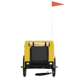 Vidaxl Dog Bike Trailer Oxford Fabric et Fon Jaune et noir