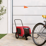 Vidaxl Dog Bike Trailer Oxford a železnou červenou a černou