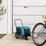 VidaXL remorque vélo pour chien tissu oxford et fer bleu et noir