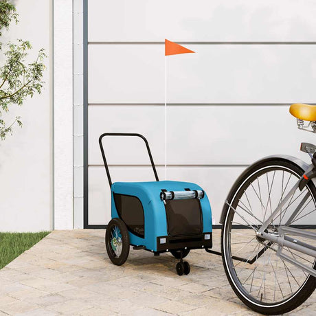 VidaXL remorque vélo pour chien tissu oxford et fer bleu et noir