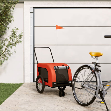 VidaXL remorque vélo pour chien tissu oxford et fer orange et noir