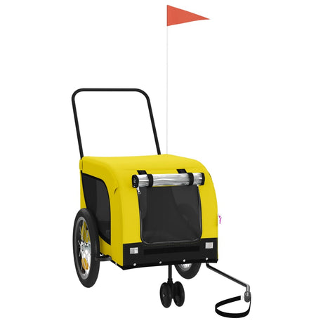 VidaXL remorque vélo pour chien tissu oxford et fer jaune et noir