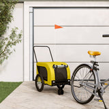 VidaXL remorque vélo pour chien tissu oxford et fer jaune et noir