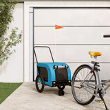 Vidaxl Dog Bike Trailer Oxford Tessuto e blu di ferro e nero