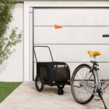 Vidaxl Dog Bike Trailer Tessuto Oxford e Iron Black