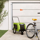 Vidaxl Dog Bike Trailer Oxford Fabric et Green et noir