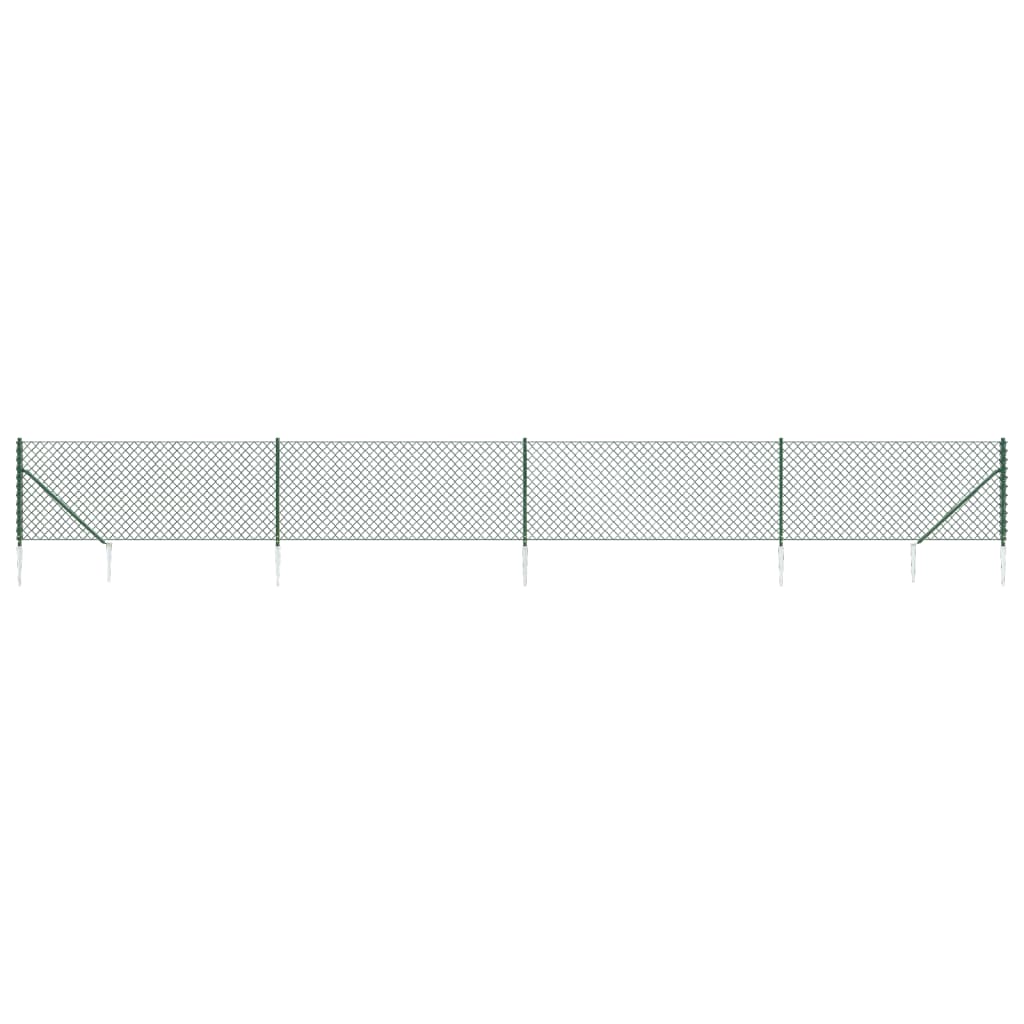 Clôture grillagée Vidaxl avec ancrages au sol 1x10 m vert