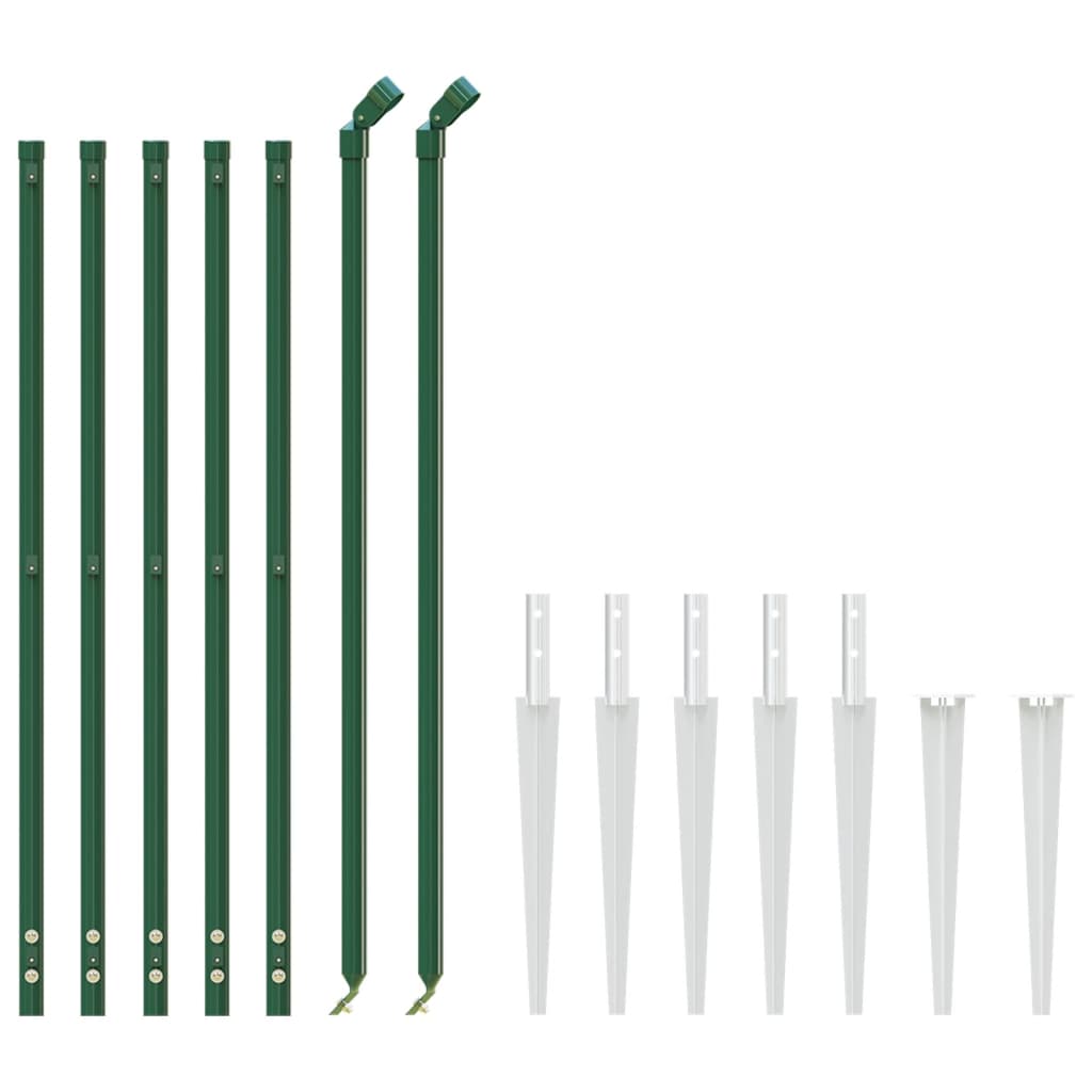 Clôture grillagée Vidaxxl avec ancrages au sol 1,1x10 m vert