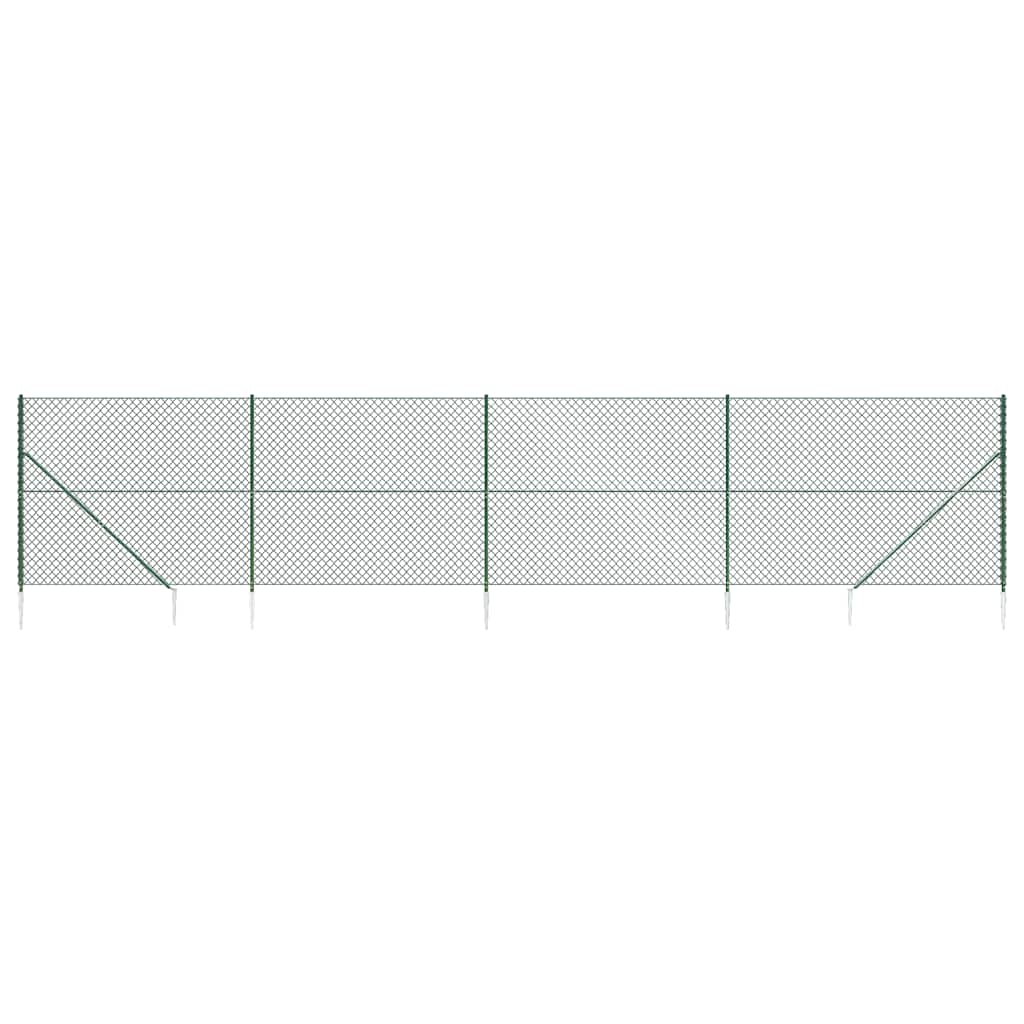 Clôture grillagée Vidaxxl avec ancrages au sol 1,4x10 m vert