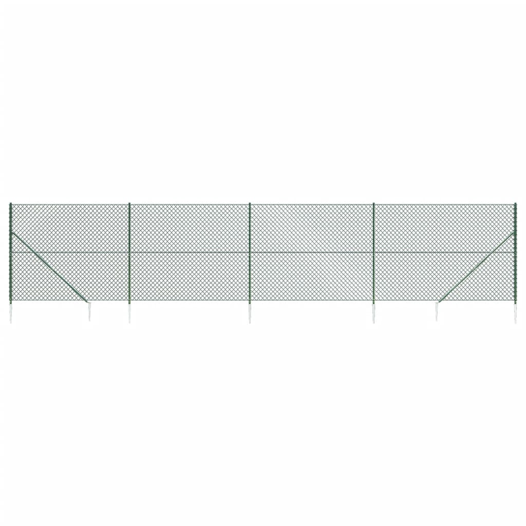 Clôture grillagée Vidaxxl avec ancrages au sol 1,6x10 m vert