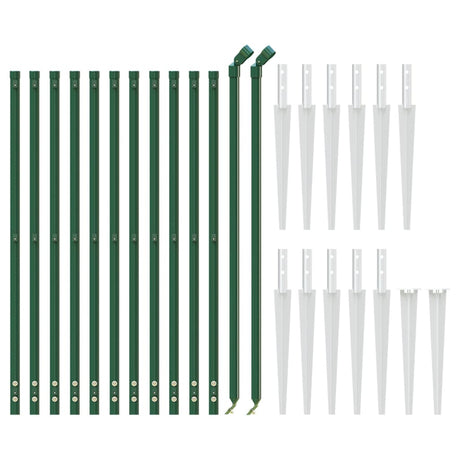 Clôture grillagée Vidaxxl avec ancrages au sol 0,8x25 m vert