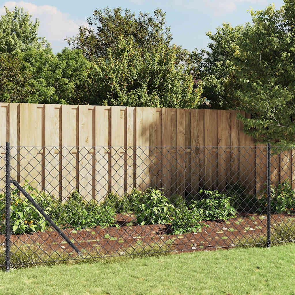 Clôture grillagée Vidaxl 1x10 m anthracite