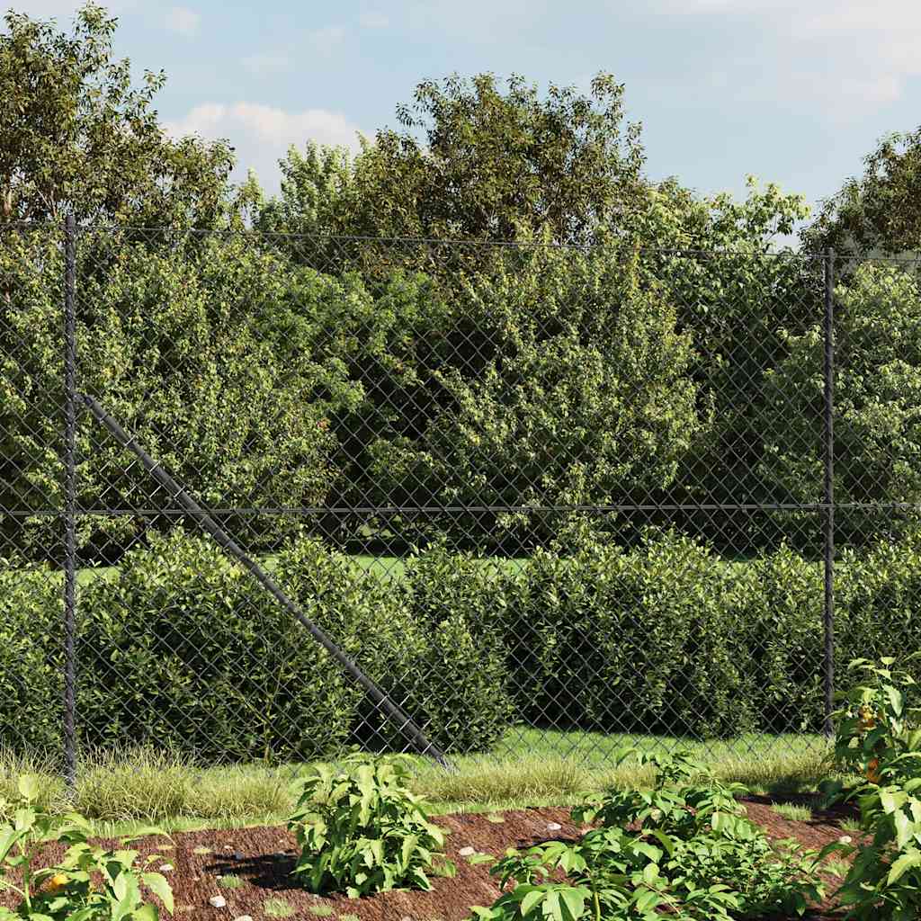 Clôture grillagée Vidaxl 2x10 m anthracite