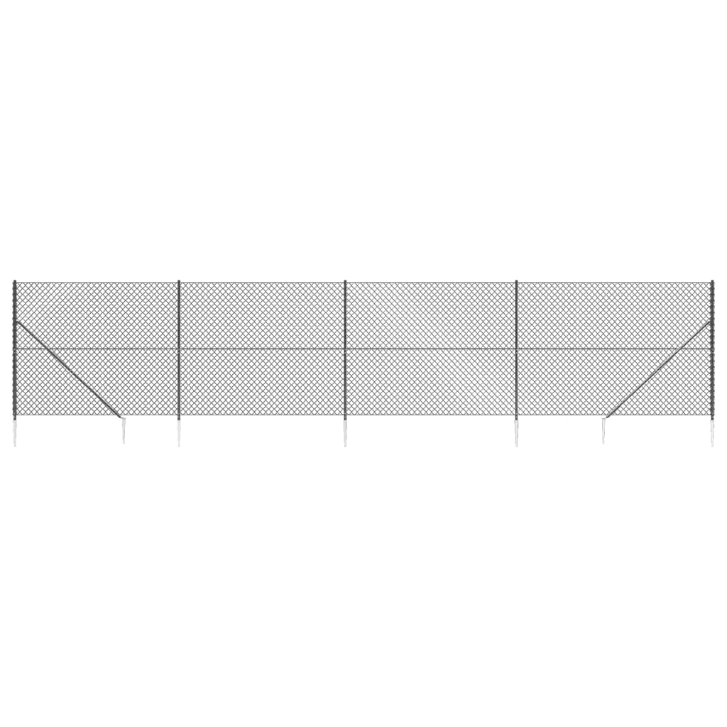 Clôture grillagée Vidaxl avec ancrages au sol 2x10 m anthracite