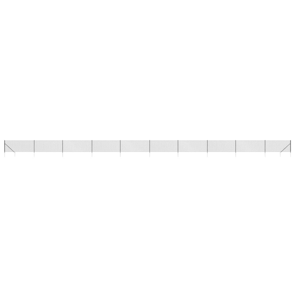 Clôture grillagée Vidaxl avec ancrages au sol 0,8x25 m anthracite