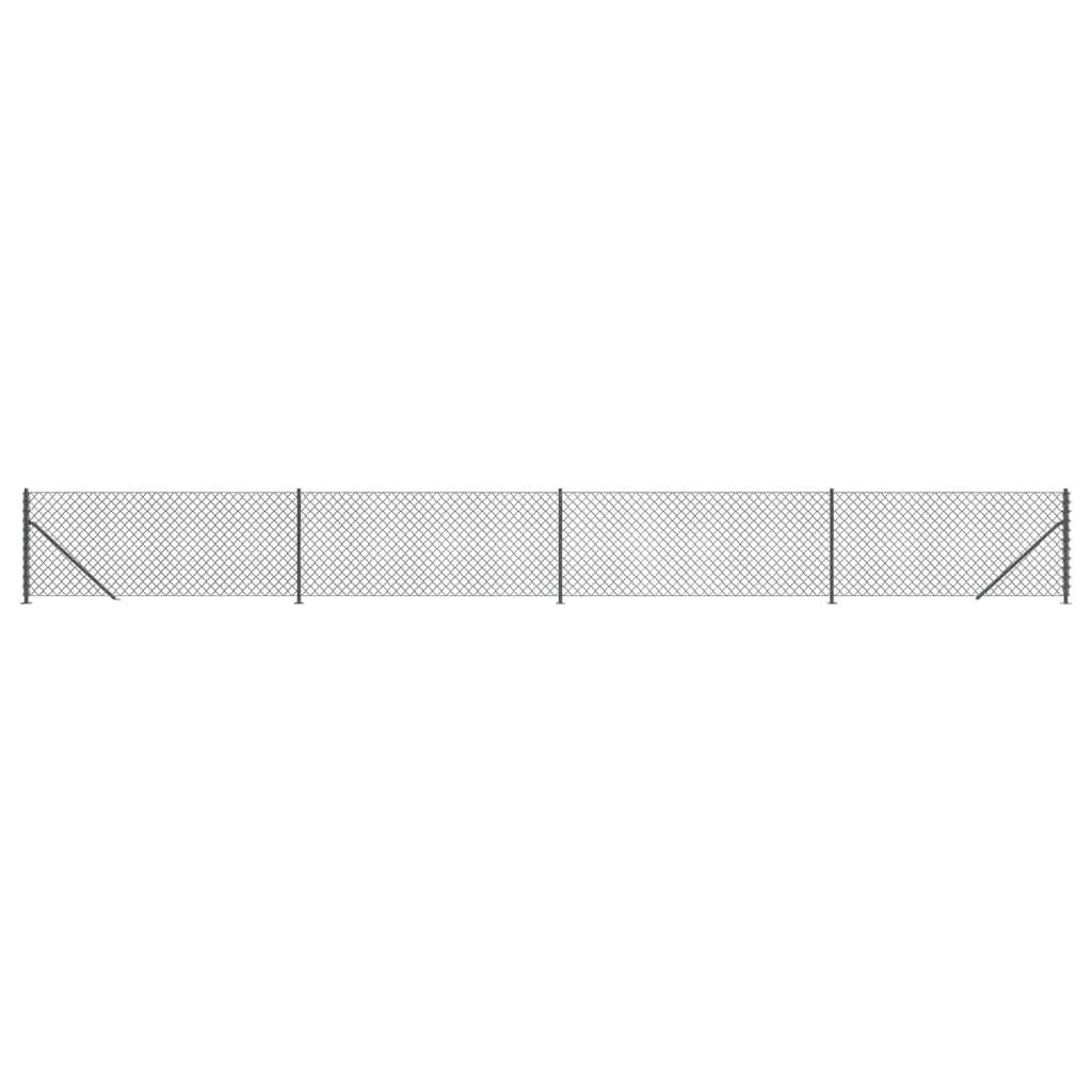 Clôture grillagée Vidaxl avec bride 0,8x10 m anthracite