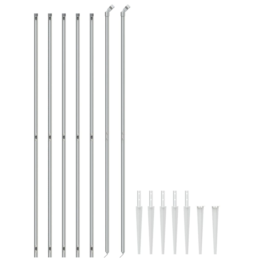 Clôture grillagée Vidaxxl avec ancrages au sol 1,4x10 m couleur argent
