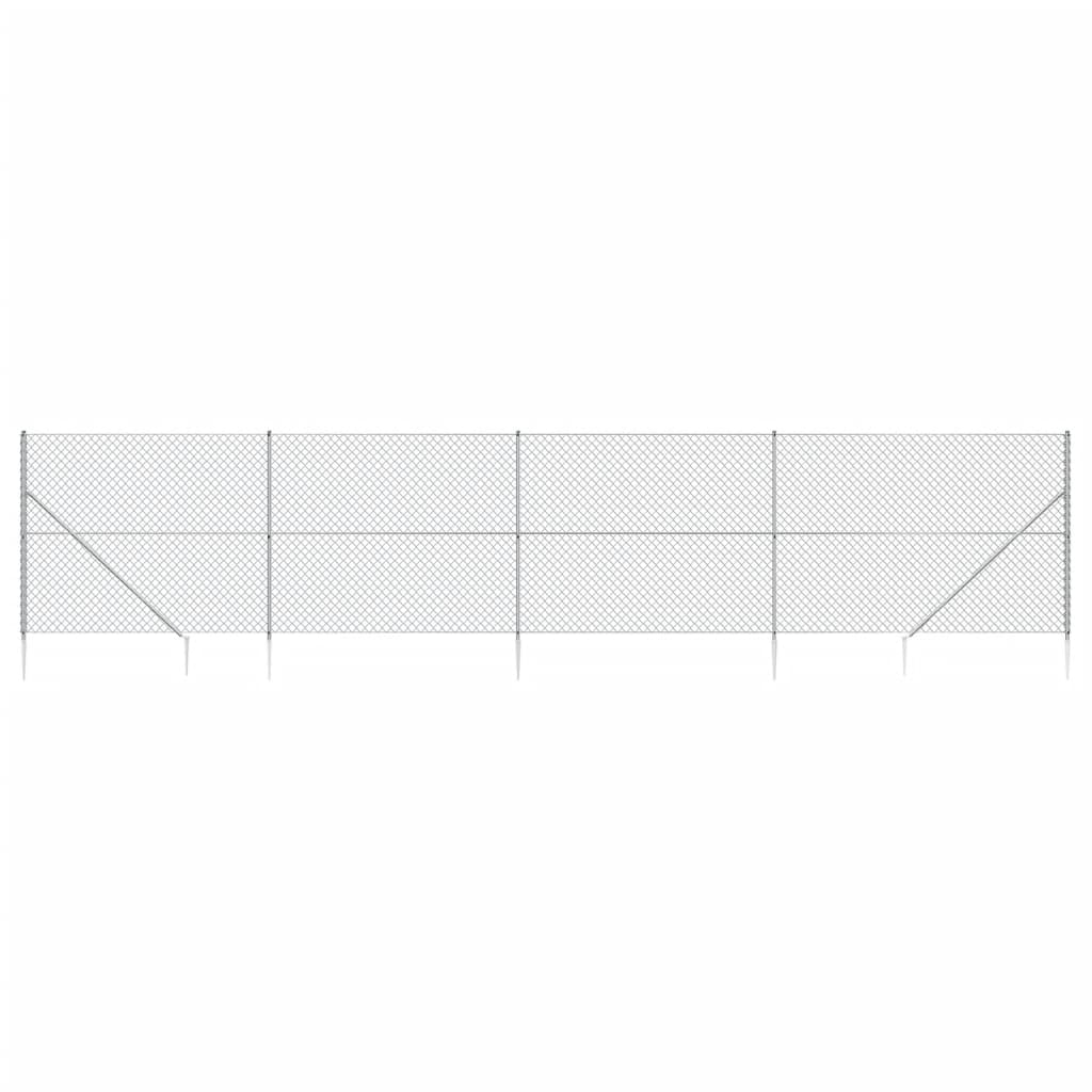 Clôture grillagée Vidaxxl avec ancrages au sol 1,6x10 m couleur argent