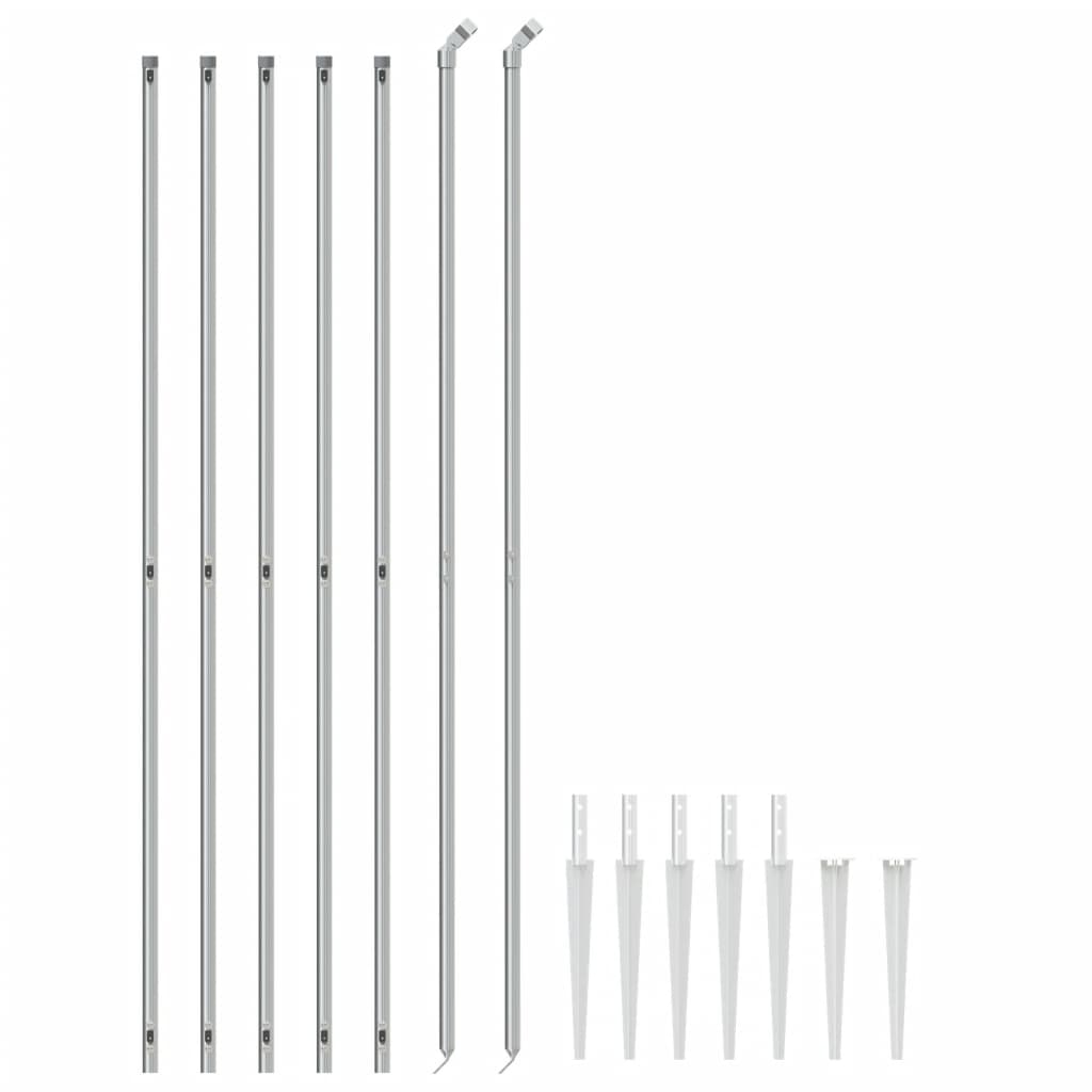 Clôture grillagée Vidaxxl avec ancrages au sol 1,6x10 m couleur argent