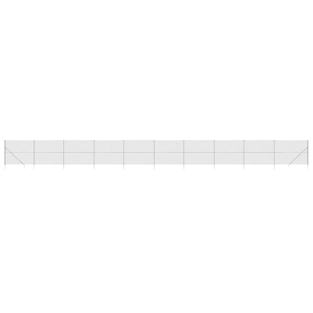 VidaXL Clôture grillagée avec ancrages au sol 2,2x25 m couleur argent