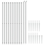 VidaXL Clôture grillagée avec ancrages au sol 2,2x25 m couleur argent