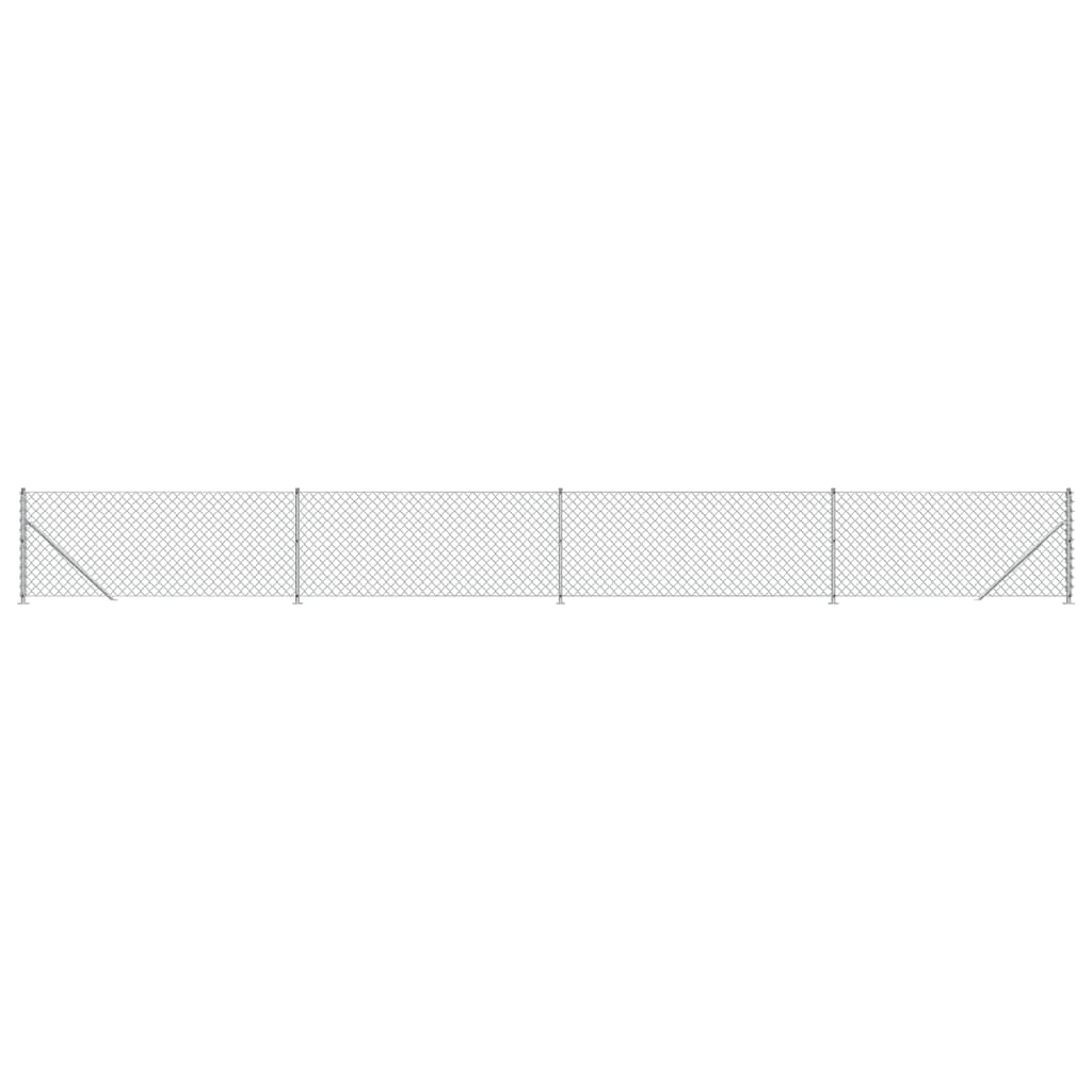 Clôture grillagée Vidaxl avec bride 0,8x10 m couleur argent
