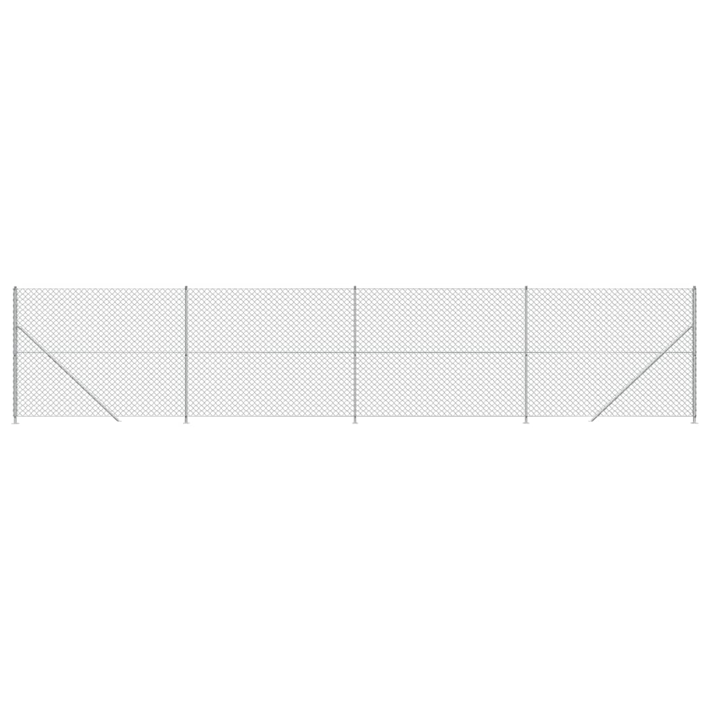 Clôture grillagée Vidaxl avec bride 1,8x10 m couleur argent