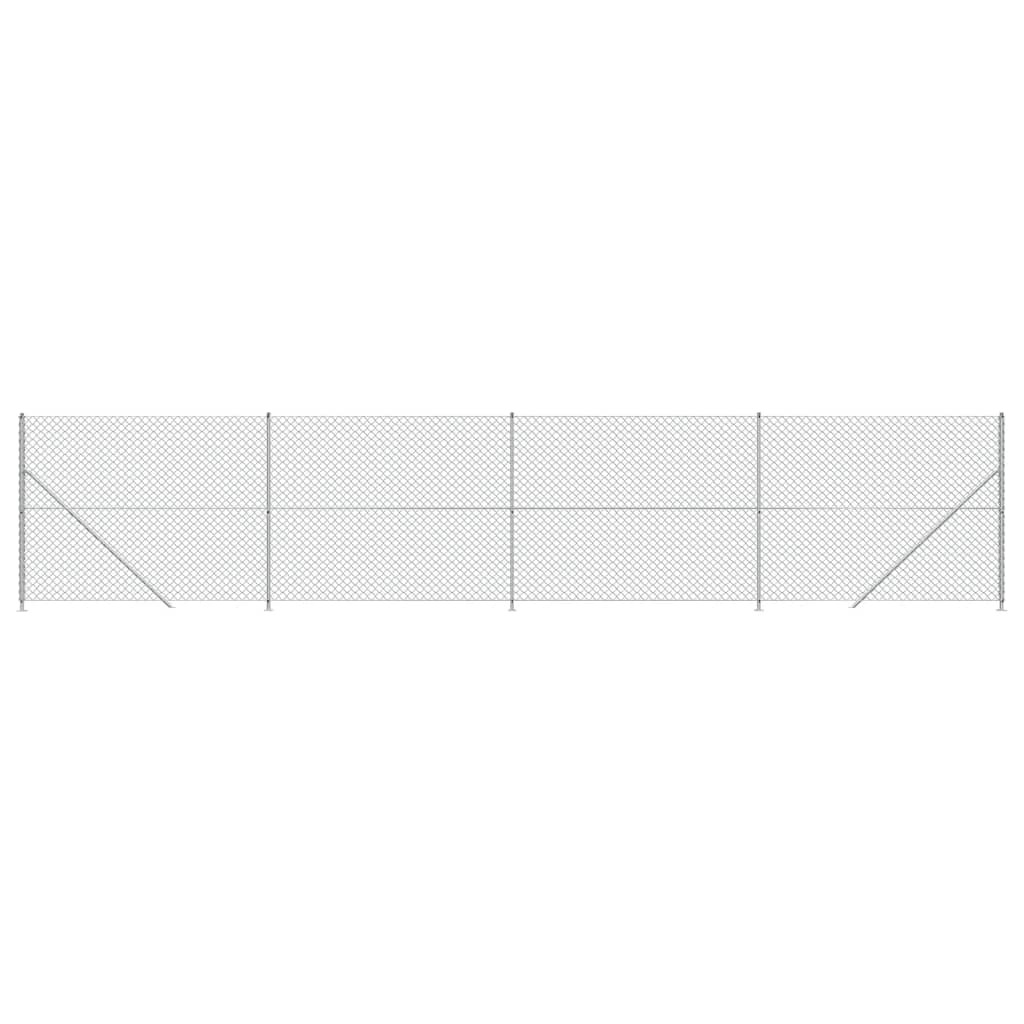 Clôture grillagée Vidaxl avec bride 2x10 m couleur argent