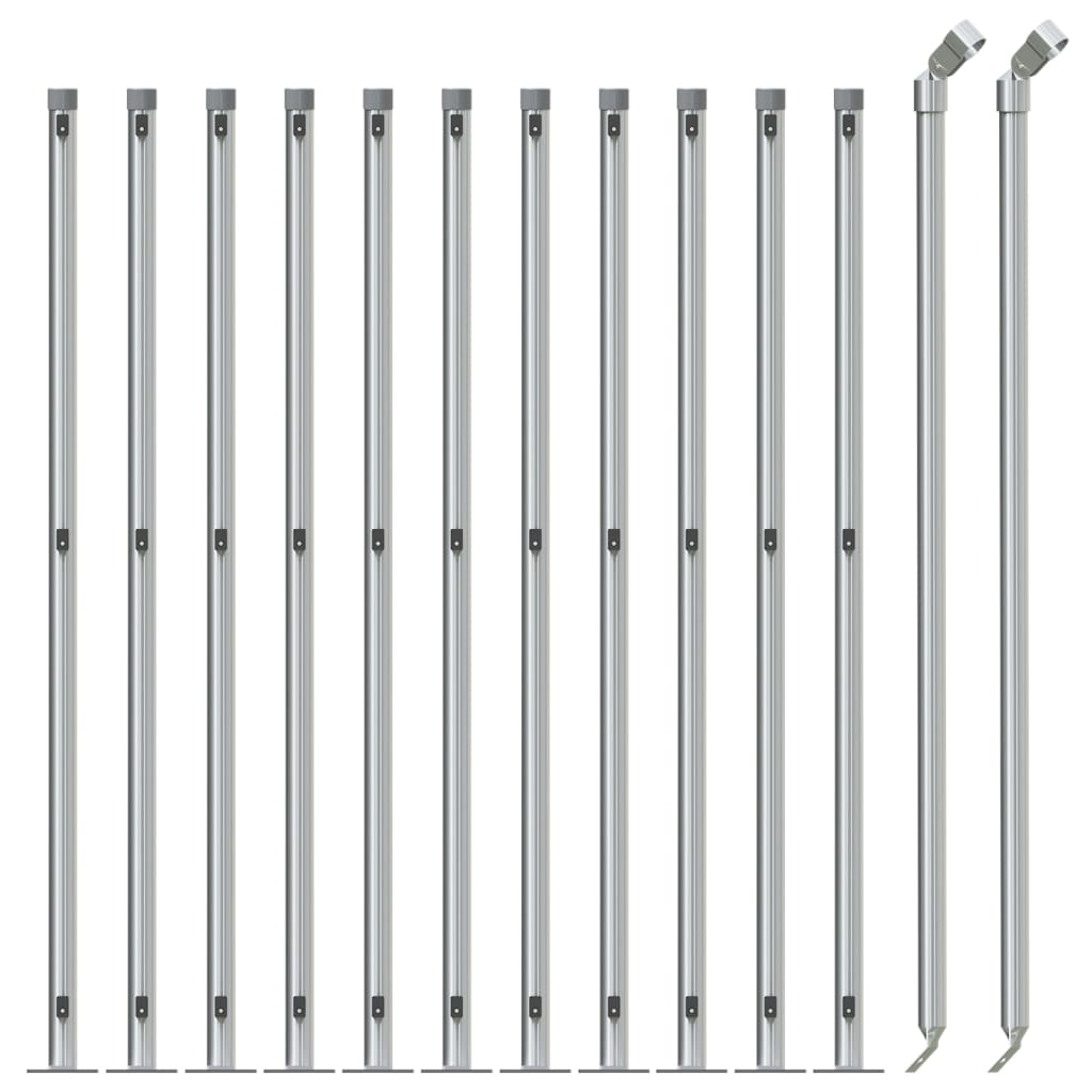 Clôture grillagée Vidaxl avec bride 0,8x25 m couleur argent