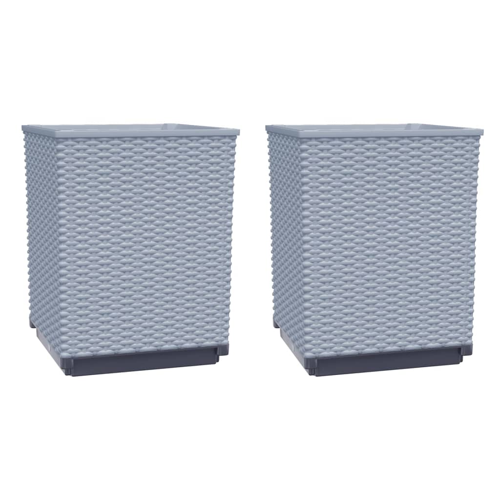 Vidaxx jardinières 2 pcs 30x30x37 cm polypropylène gris clair