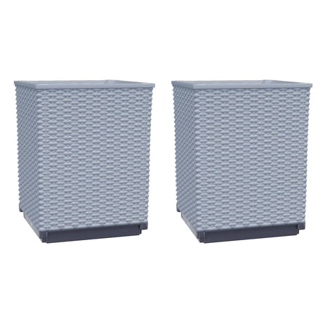 Vidaxx jardinières 2 pcs 30x30x37 cm polypropylène gris clair