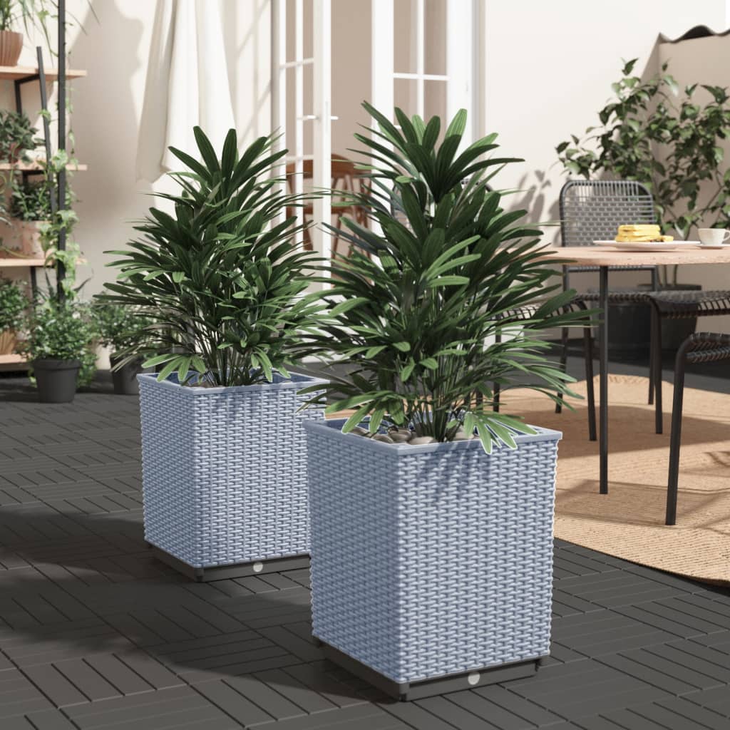 Vidaxx jardinières 2 pcs 30x30x37 cm polypropylène gris clair