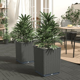 VidaXL Jardinières 2 pcs 30x30x37 cm polypropylène noir