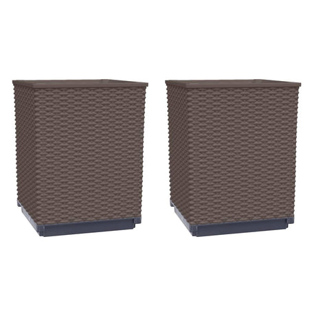VidaXL Jardinières 2 pcs 30x30x37 cm polypropylène marron