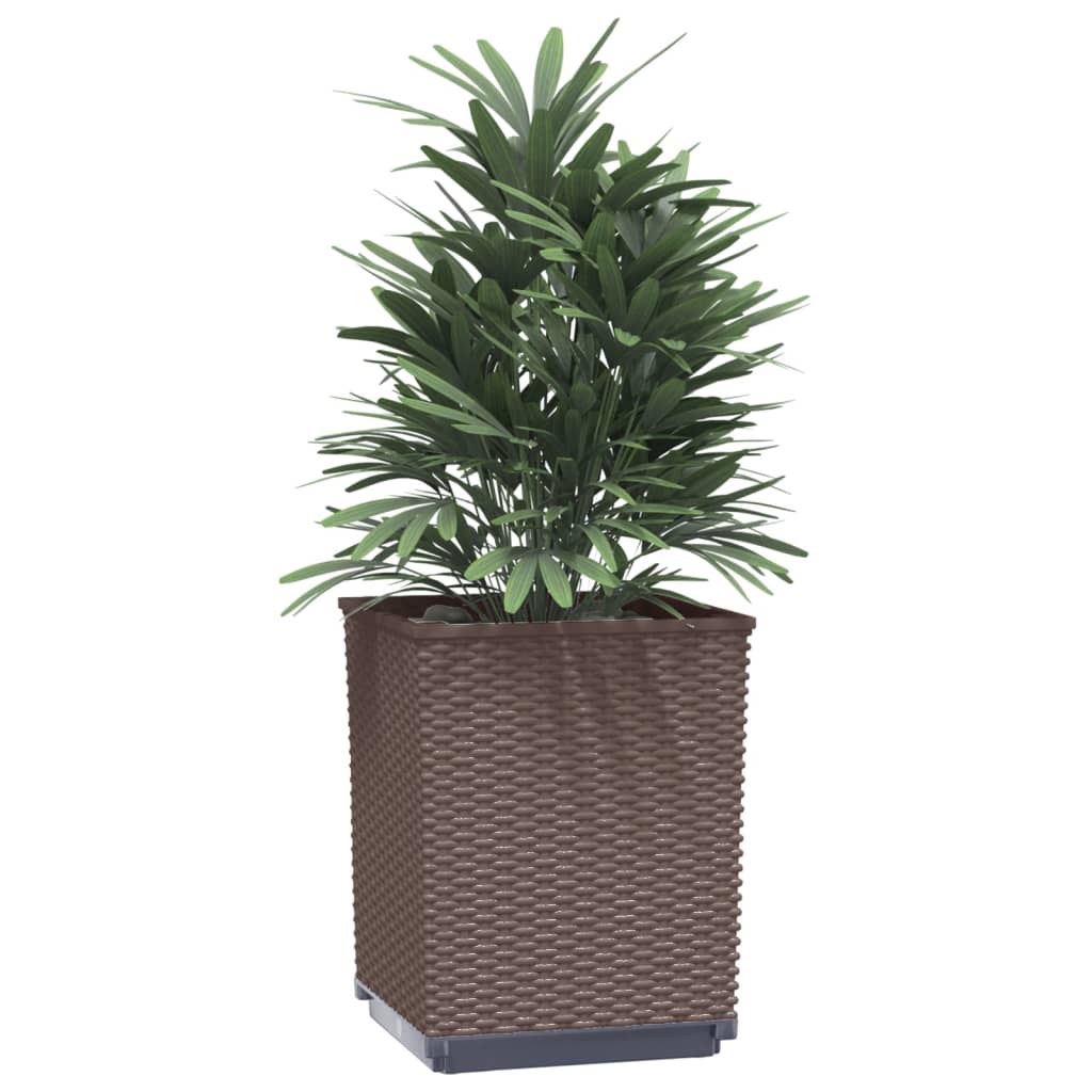 VidaXL Jardinières 2 pcs 30x30x37 cm polypropylène marron