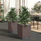 VidaXL Jardinières 2 pcs 30x30x37 cm polypropylène marron