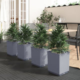 Vidaxx jardinières 4 pcs 30x30x37 cm polypropylène gris foncé