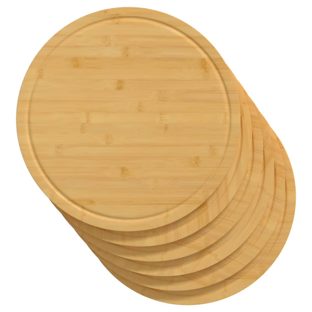 Vidaxl cutting boards 6 pcs Ø30x1.5 cm bamboo