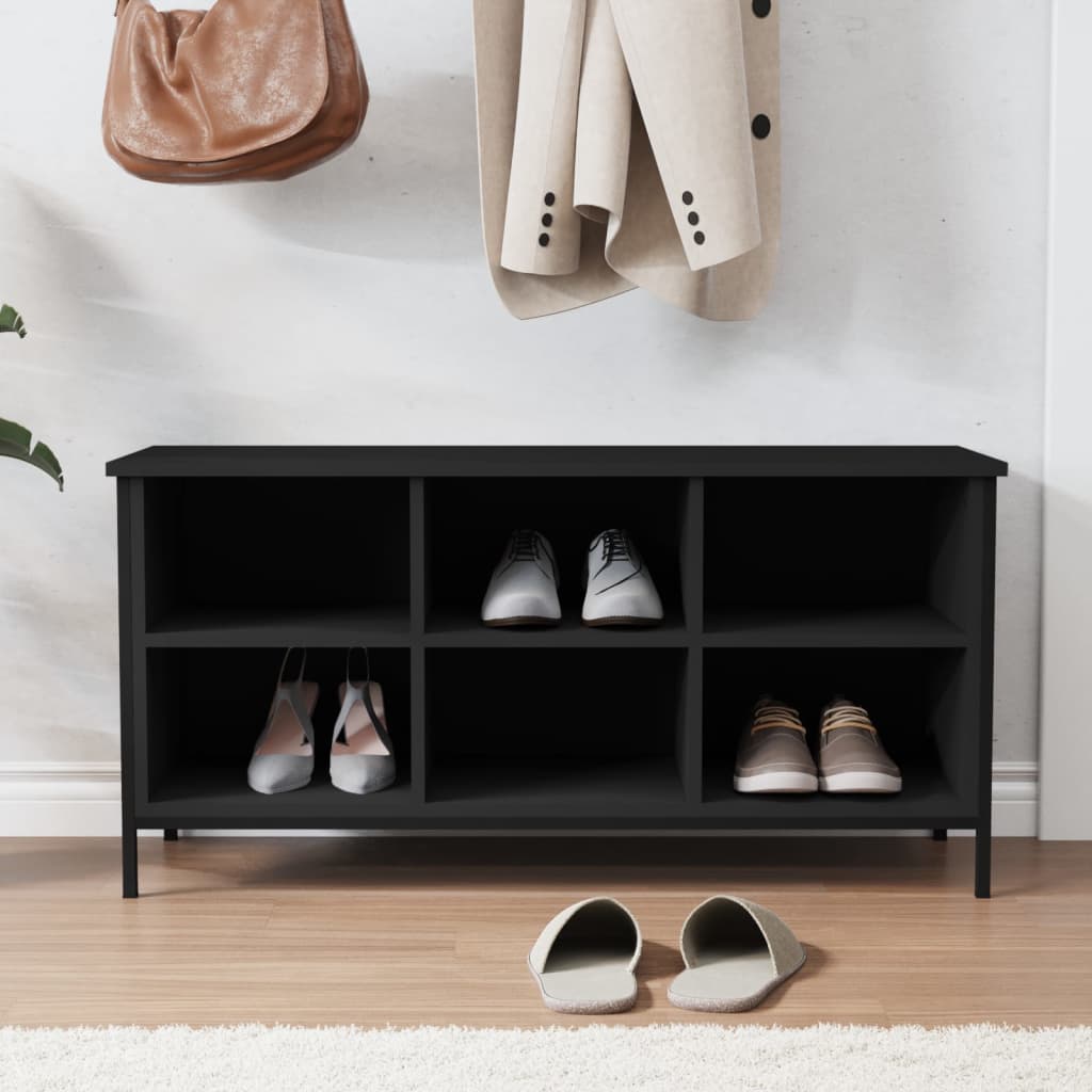 Vidaxx armoire à chaussures 100x35x50 cm bois fini noir