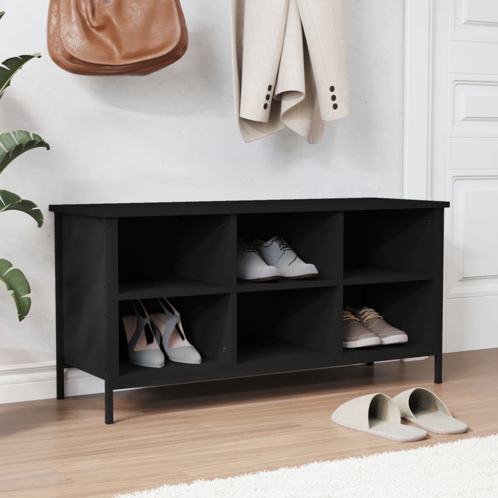 Vidaxx armoire à chaussures 100x35x50 cm bois fini noir