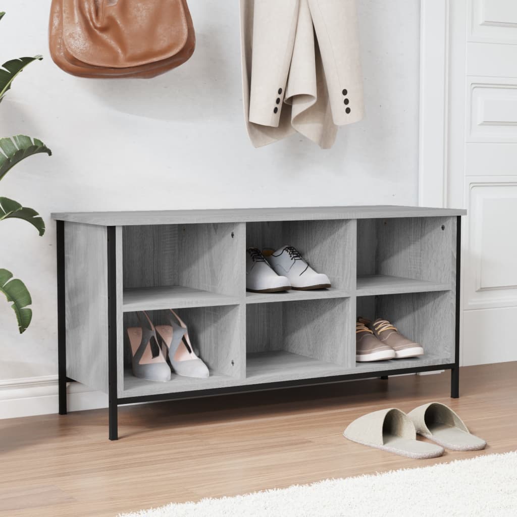 Vidaxx meuble à chaussures 100x35x50 cm bois d'ingénierie couleur chêne sonoma gris