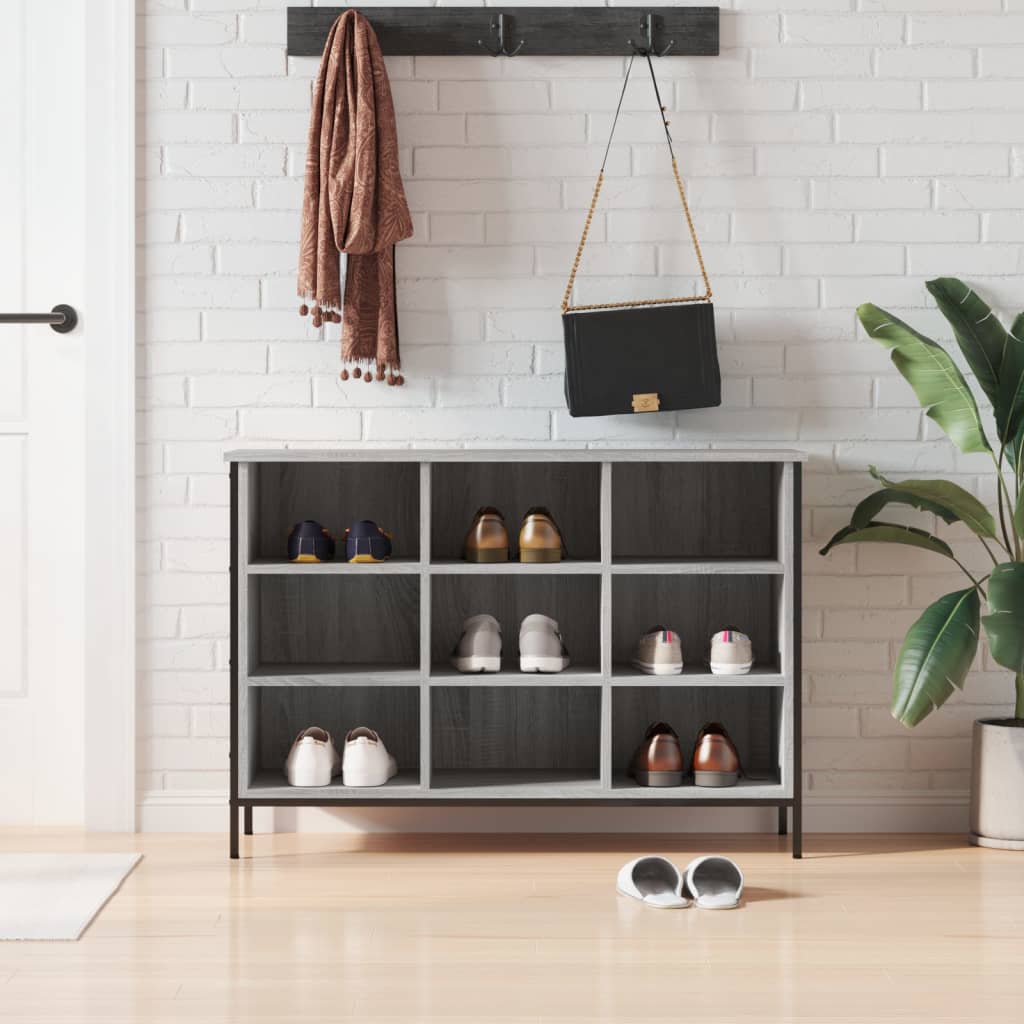 Vidaxx meuble à chaussures 100x35x70 cm bois d'ingénierie couleur chêne sonoma gris