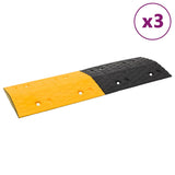 Umbrales de velocidad de Vidaxl 3 PCS 97x32.5x4 cm de goma amarillo y negro