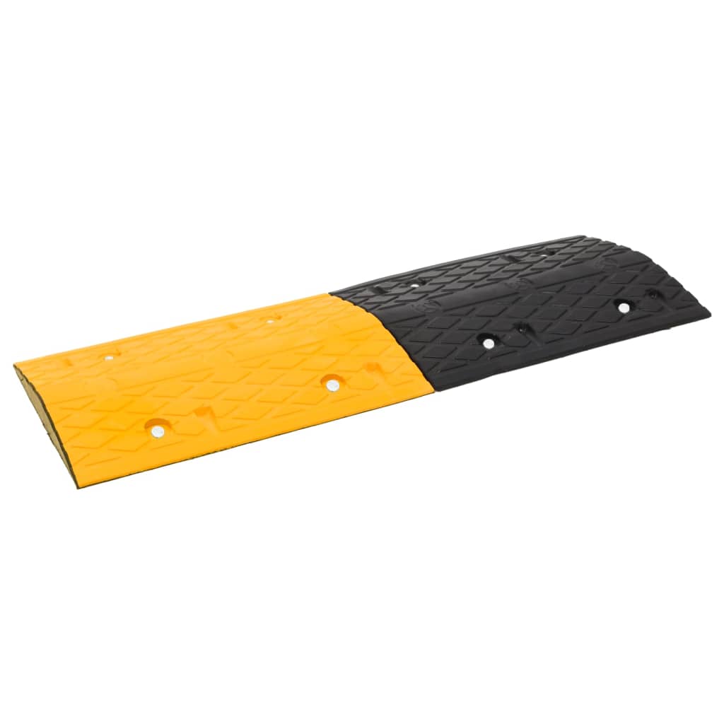 Umbrales de velocidad de Vidaxl 3 PCS 97x32.5x4 cm de goma amarillo y negro