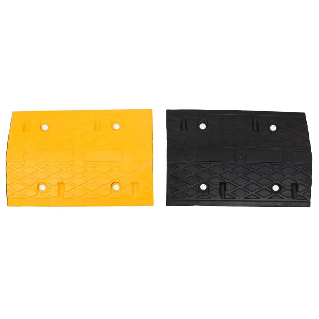 Umbrales de velocidad de Vidaxl 3 PCS 97x32.5x4 cm de goma amarillo y negro