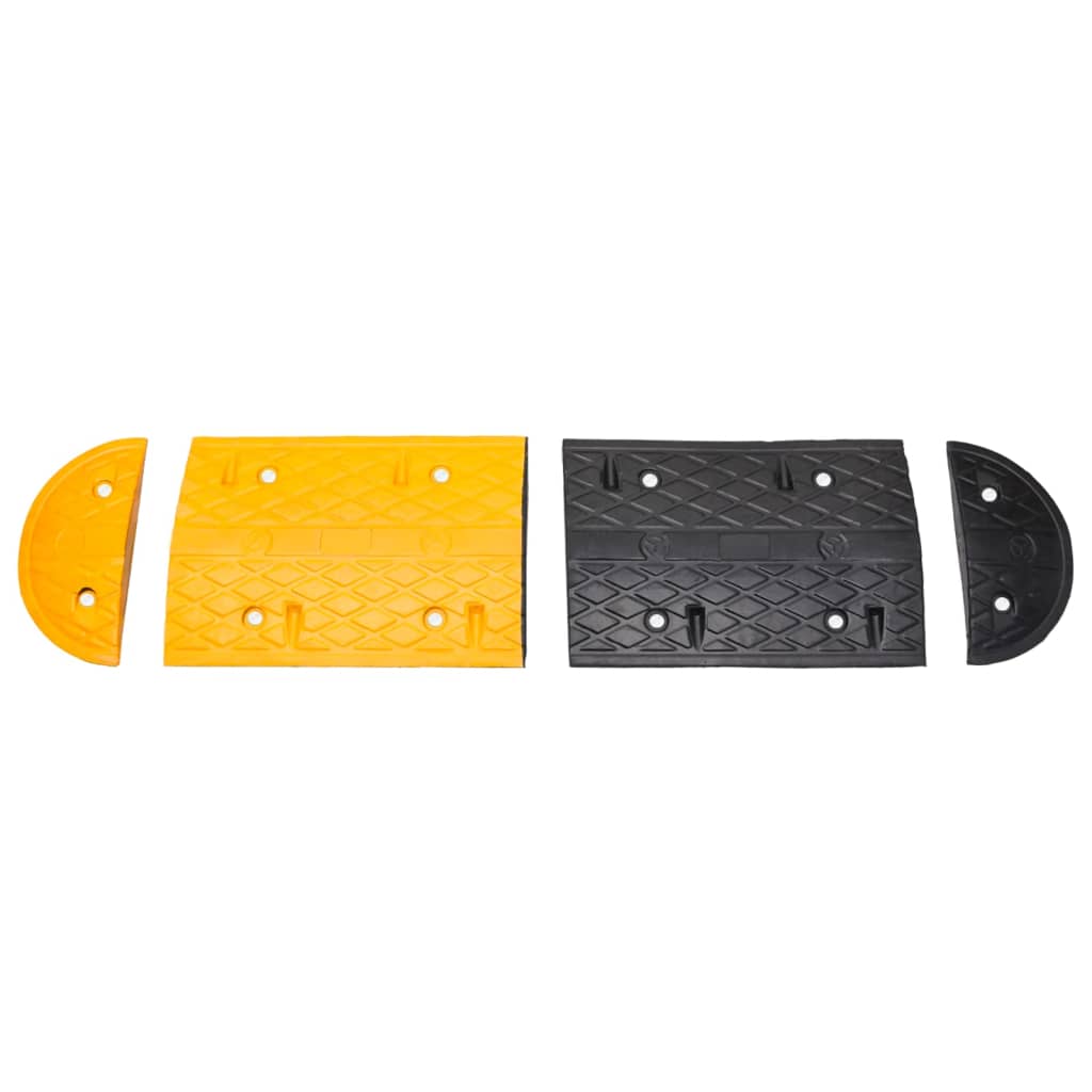 Vidaxl speed threshold 323x32.5x4 cm rubber yellow and black