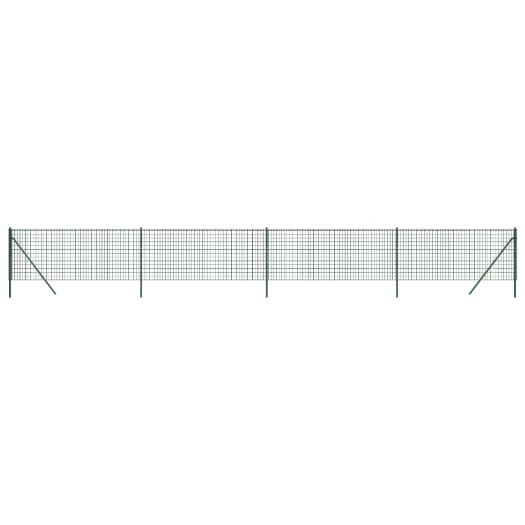 Vidaxl Fil Fet 1x10 m Galvanisé en acier vert