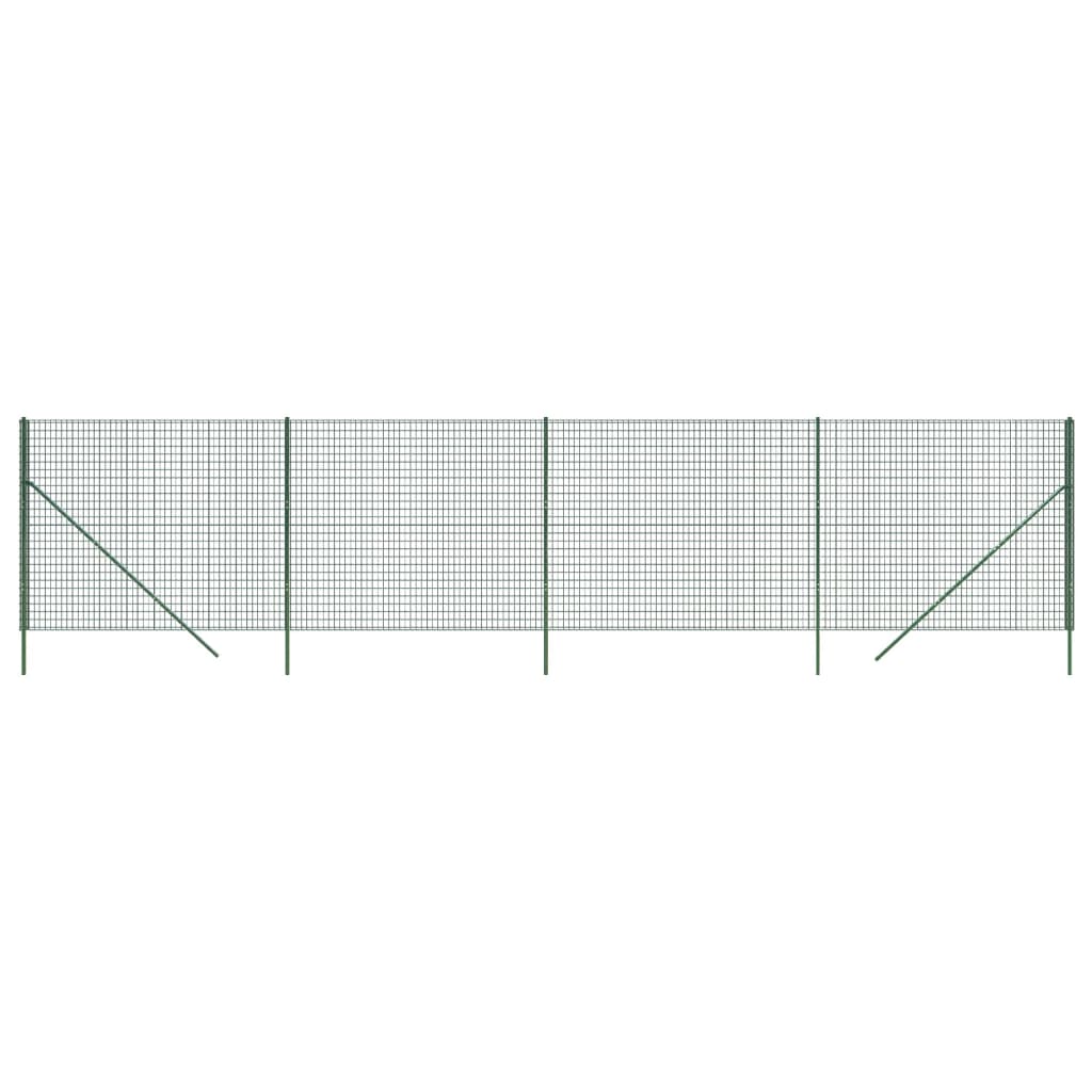 Clôture grillagée Vidaxxl 1,4x10 m acier galvanisé vert