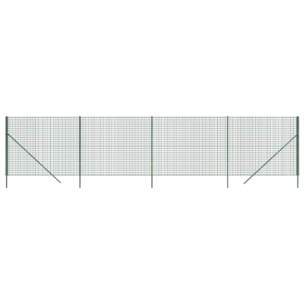 Vidaxl Fil Fet 2x10 m Galvanisé en acier vert